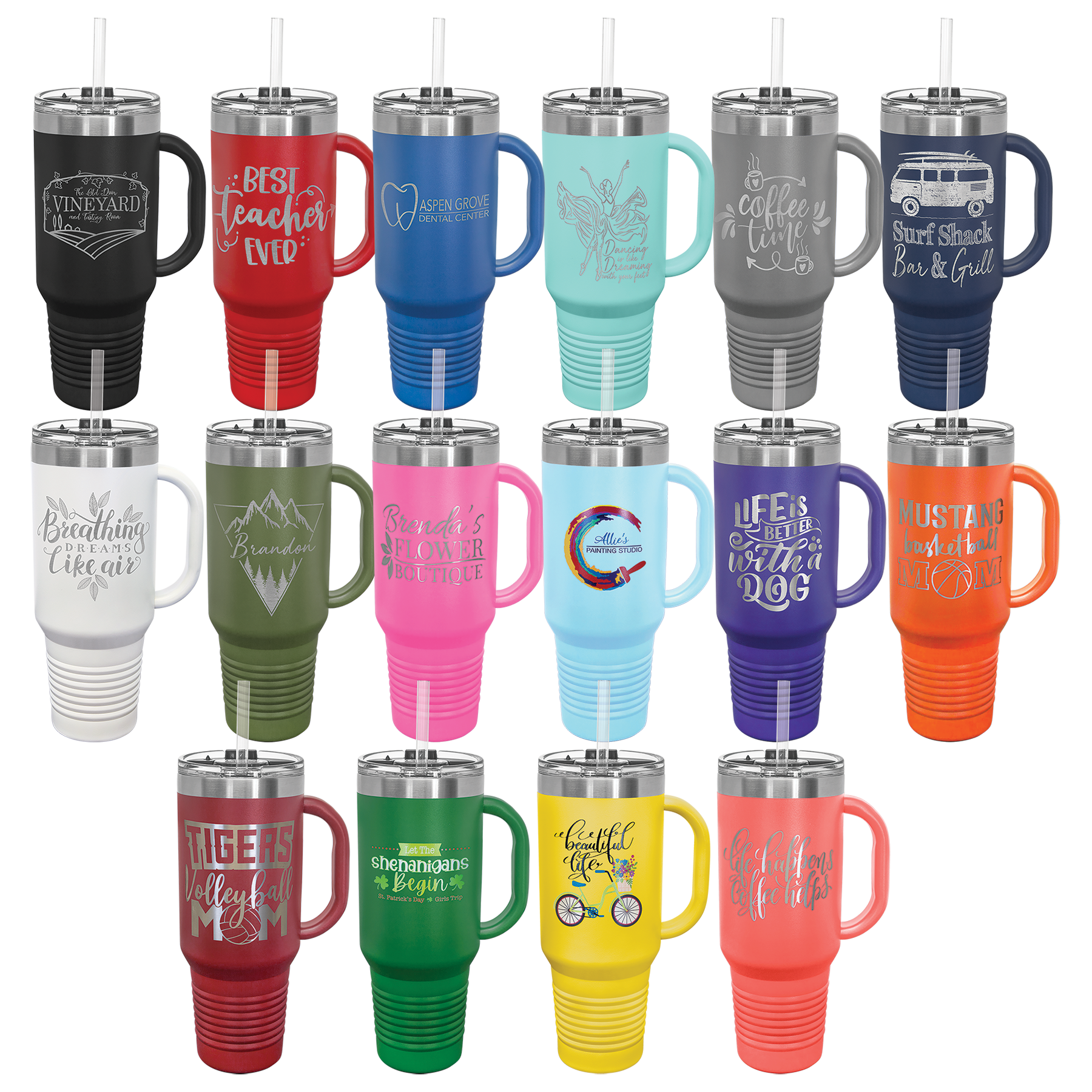 Polar Camel Insulated Travel Mug Straw Included