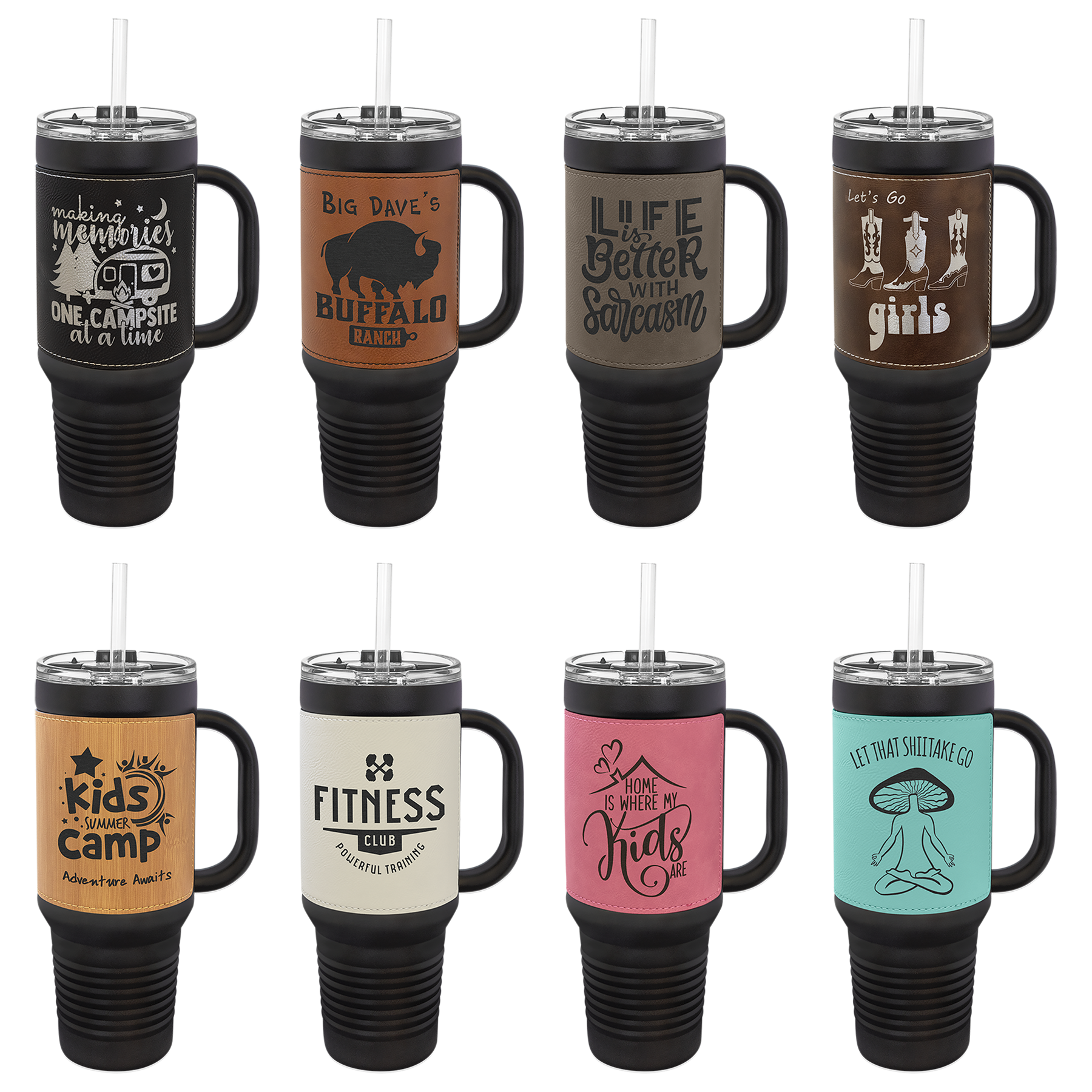 40 oz. Polar Camel Insulated Leather Travel Mug