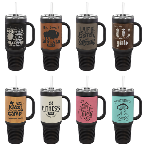 40 oz. Polar Camel Insulated Leather Travel Mug