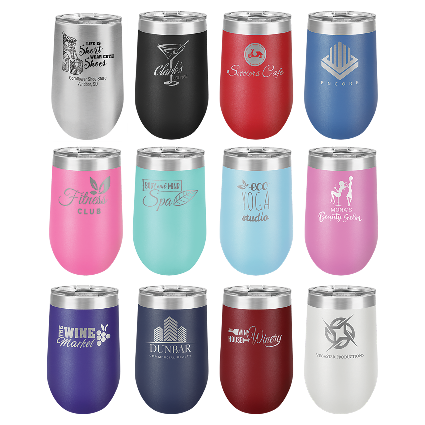 Polar Camel Vacuum Insulated Stemless Wine Tumbler with Lid