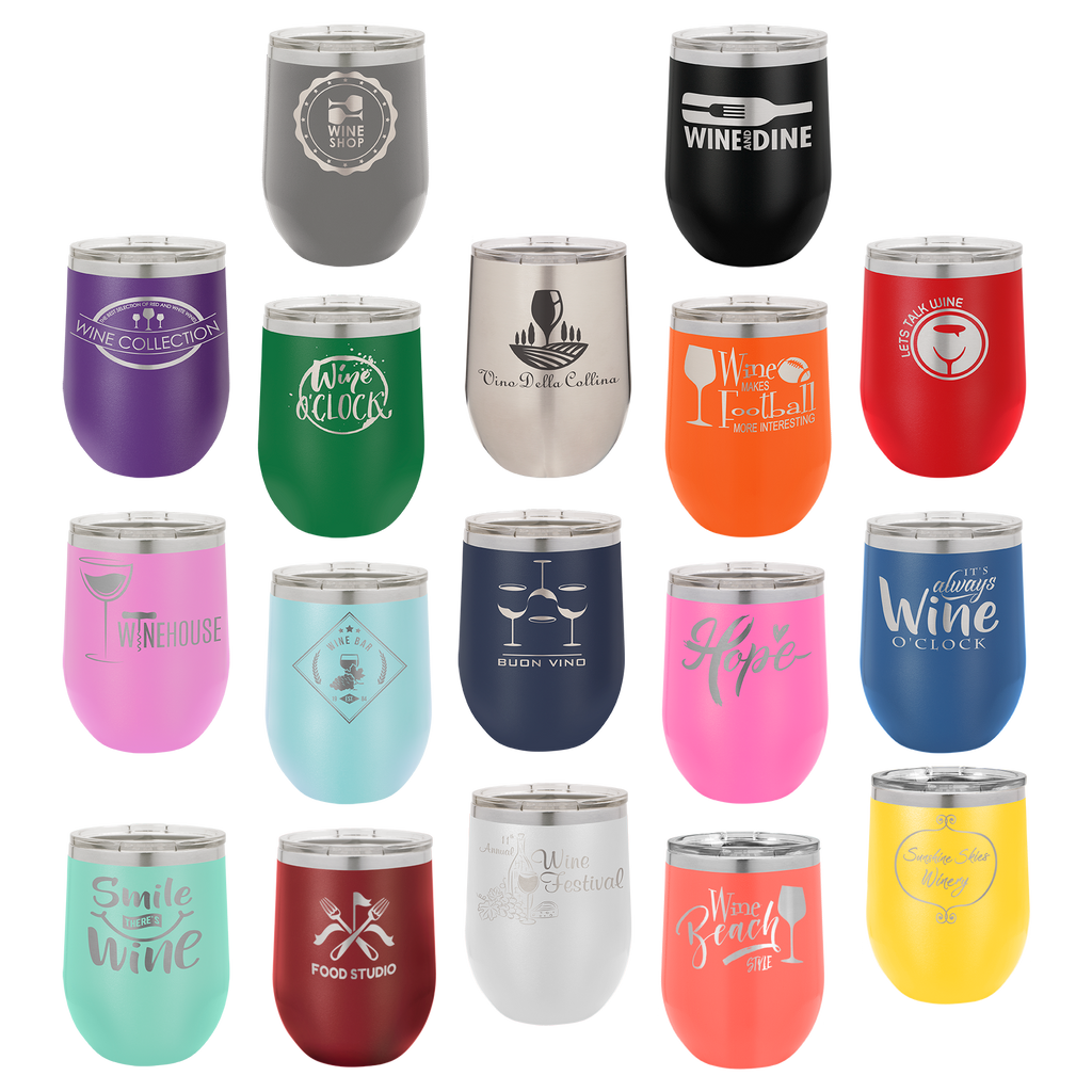 Polar Camel Vacuum Insulated Stemless Wine Tumbler with Lid