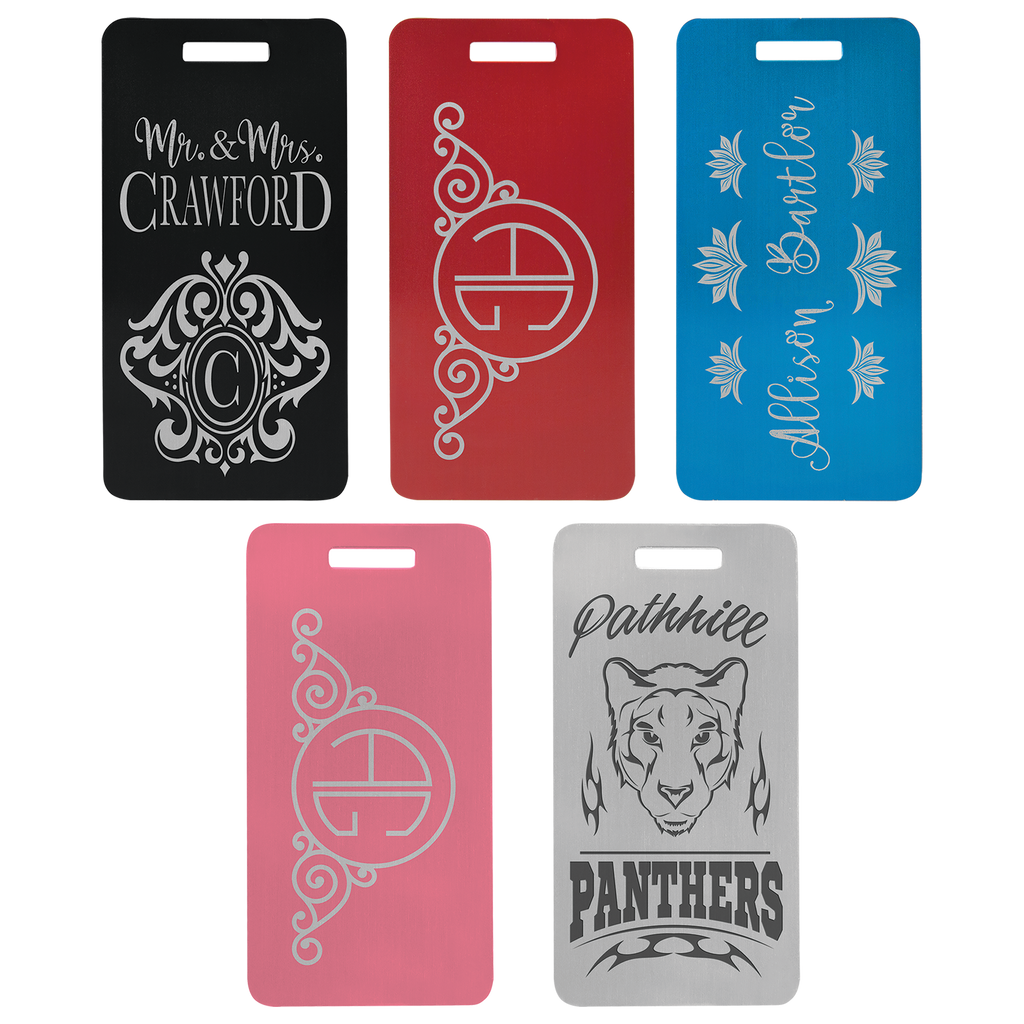 3 7/8" x 2" Aluminum Luggage Tag