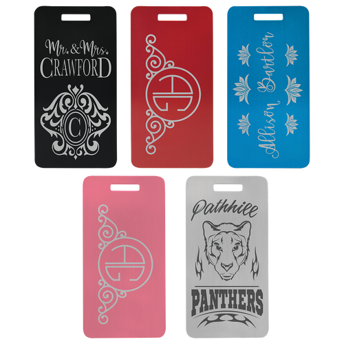 3 7/8" x 2" Aluminum Luggage Tag