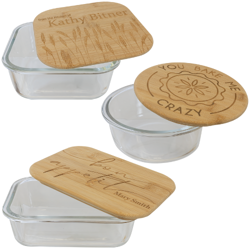 Glass Food Container With Bamboo Lid